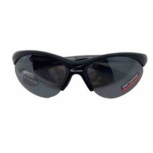 Virage Mens Sport Sunglasses Shiny Black Semi Rimless Mirror Lens Nwt